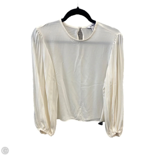 Blouse Long Sleeve By Express In Cream, Size: M