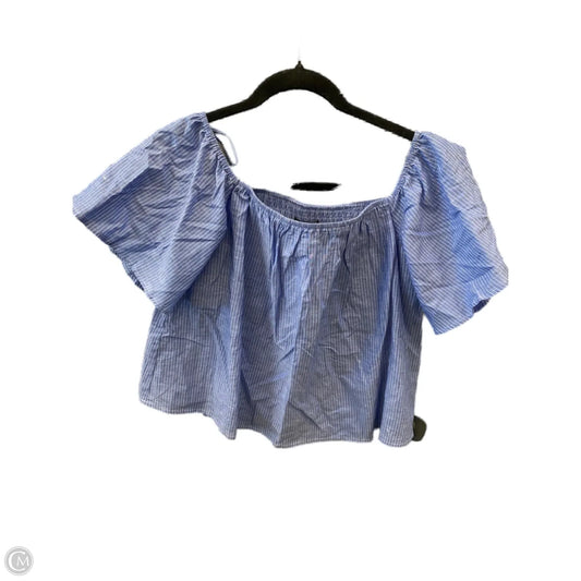 Top Short Sleeve By Express In Striped Pattern, Size: M