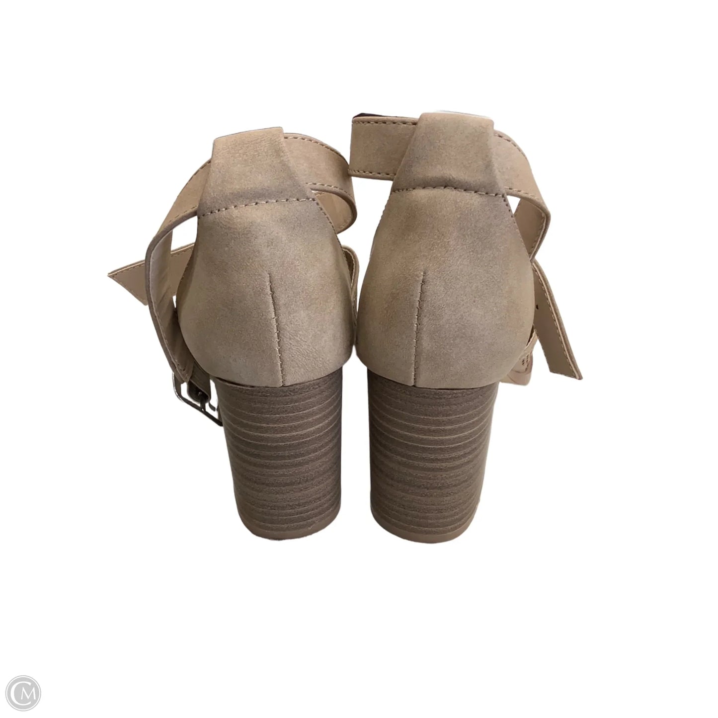 Sandals Heels Block By Restricted In Tan, Size: 6