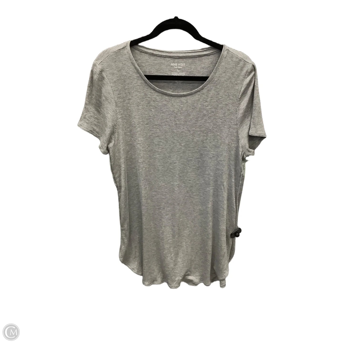 Top Short Sleeve By Nine West In Grey, Size: L