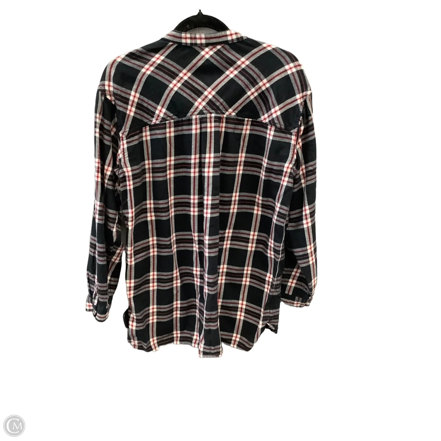 Top Long Sleeve By Eddie Bauer In Plaid Pattern, Size: M