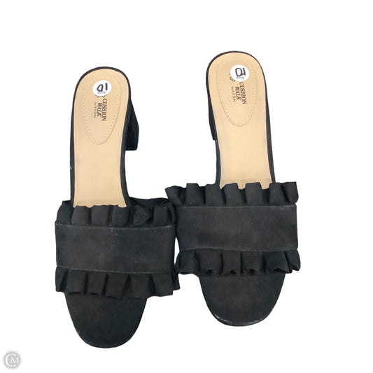 Sandals Heels Block By Avon In Black, Size: 10