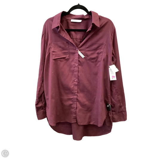 Top Long Sleeve By Lee In Maroon, Size: L