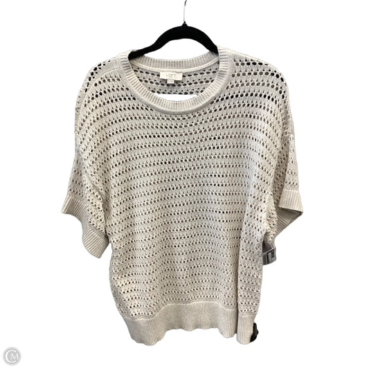 Sweater Short Sleeve By Loft In Tan, Size: L