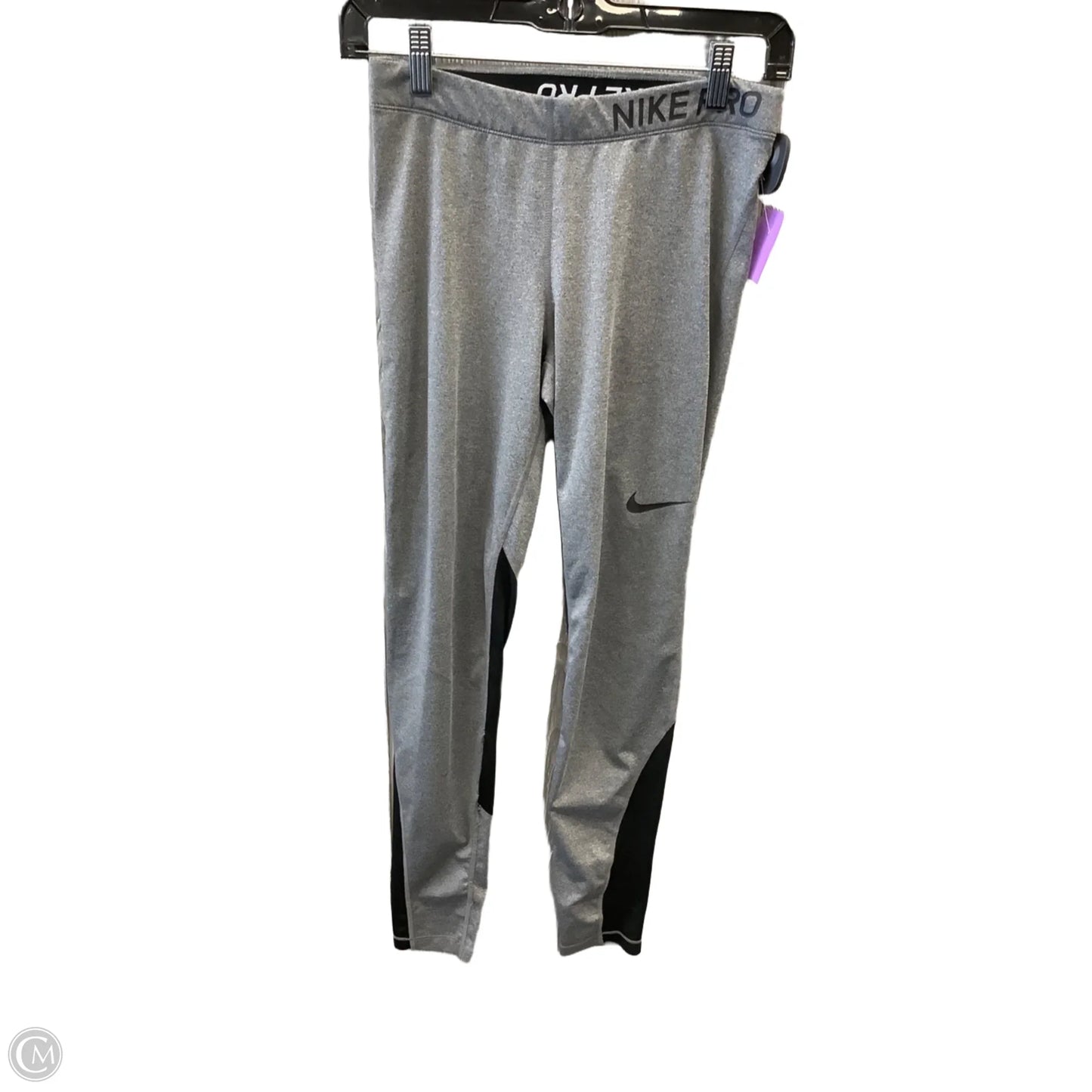 Athletic Leggings By Nike Apparel In Grey, Size: M