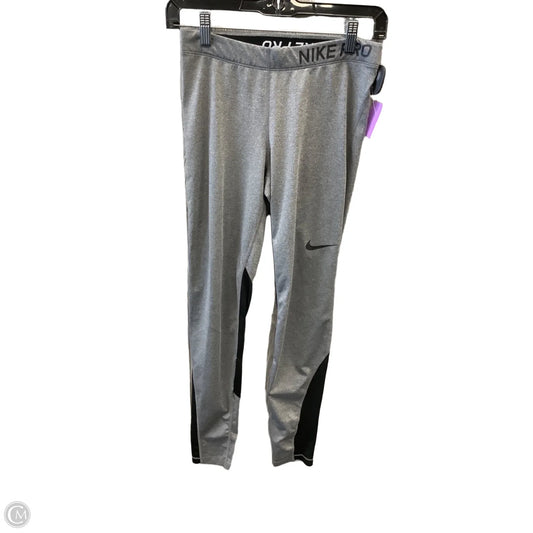 Athletic Leggings By Nike Apparel In Grey, Size: M