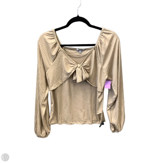 Top Long Sleeve By White Birch In Tan, Size: M