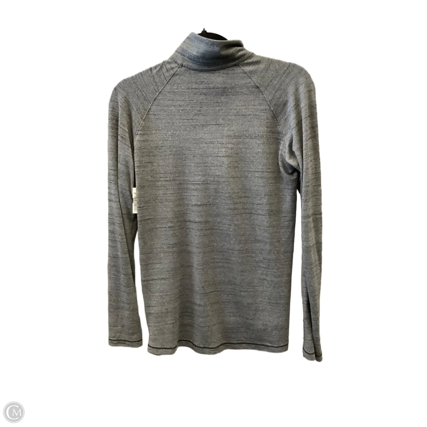 Athletic Top Long Sleeve Collar By Under Armour In Grey, Size: S
