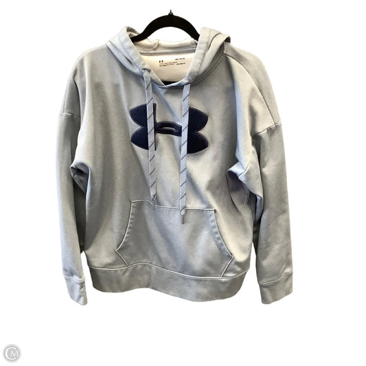 Athletic Top Long Sleeve Hoodie By Under Armour In Blue, Size: M