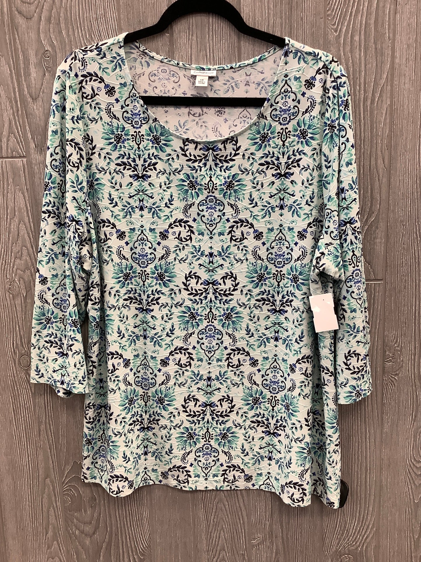 Top Long Sleeve By Croft And Barrow In Green, Size: 1x