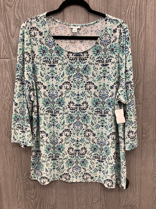 Top Long Sleeve By Croft And Barrow In Green, Size: 1x