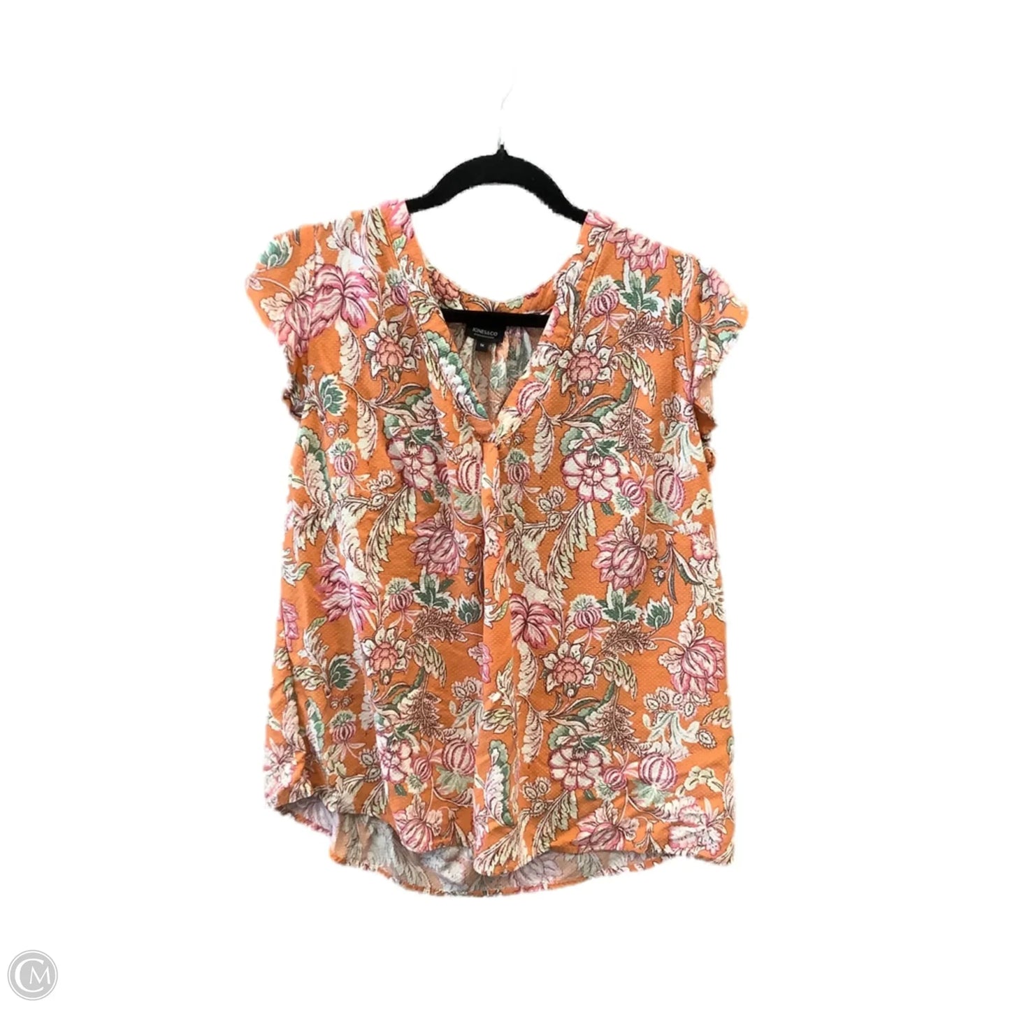 Top Short Sleeve By Jones And Co In Orange, Size: 1x