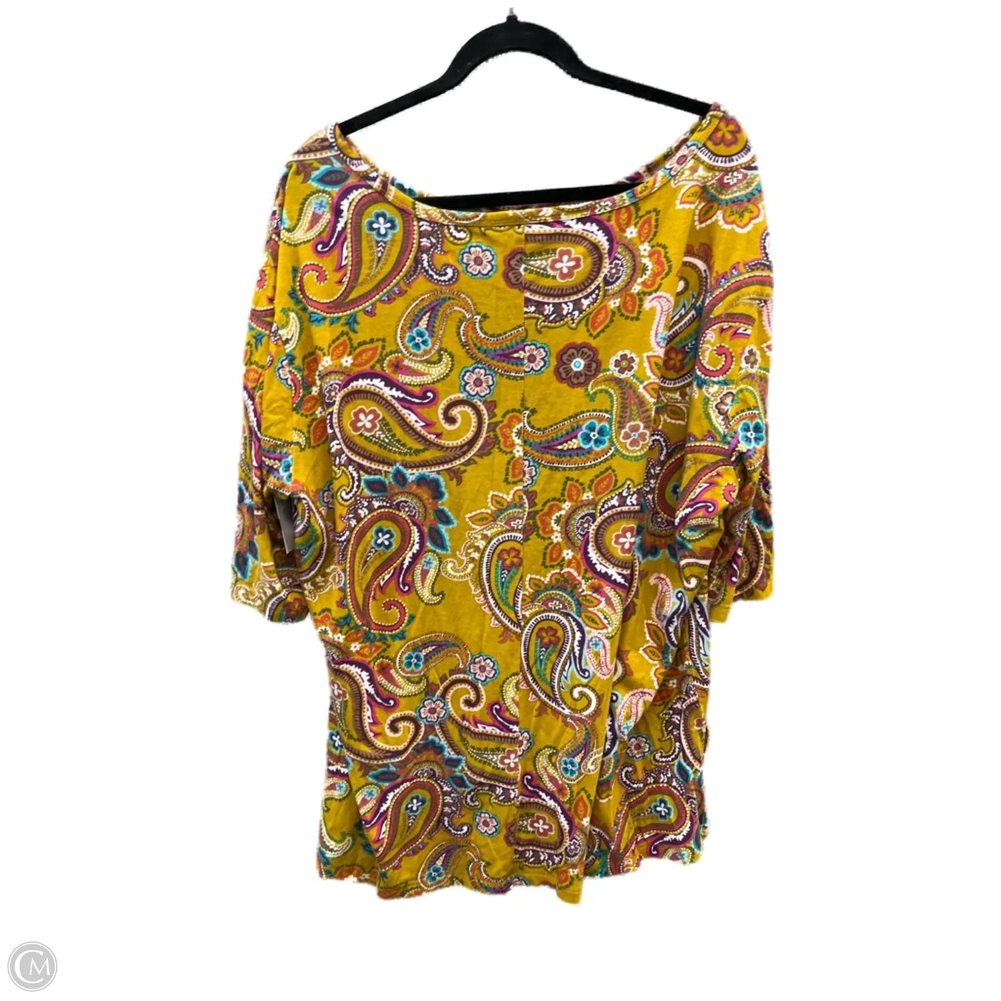 Top Short Sleeve By Terra & Sky In Yellow, Size: 2x