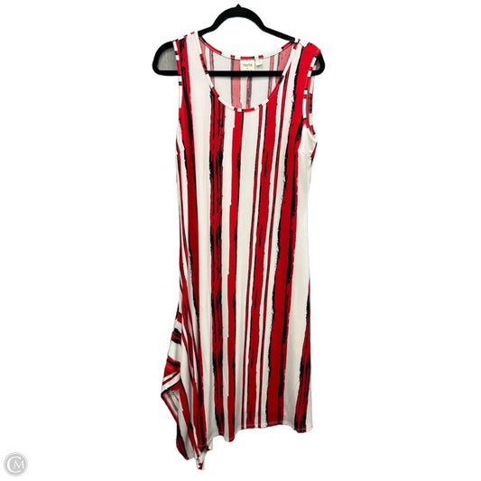 Dress Casual Midi By Clothes Mentor In Red & White, Size: M