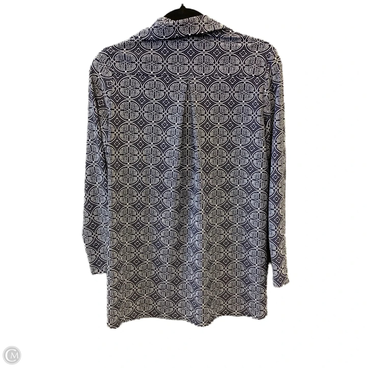 Top Long Sleeve By Jude Connally In Blue & White, Size: S