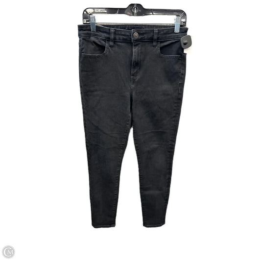 Jeans Skinny By American Eagle In Black Denim, Size: 8