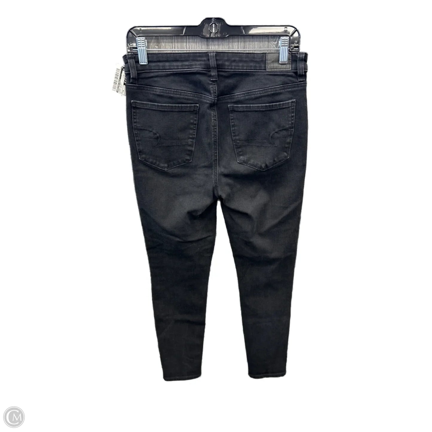 Jeans Skinny By American Eagle In Black Denim, Size: 8