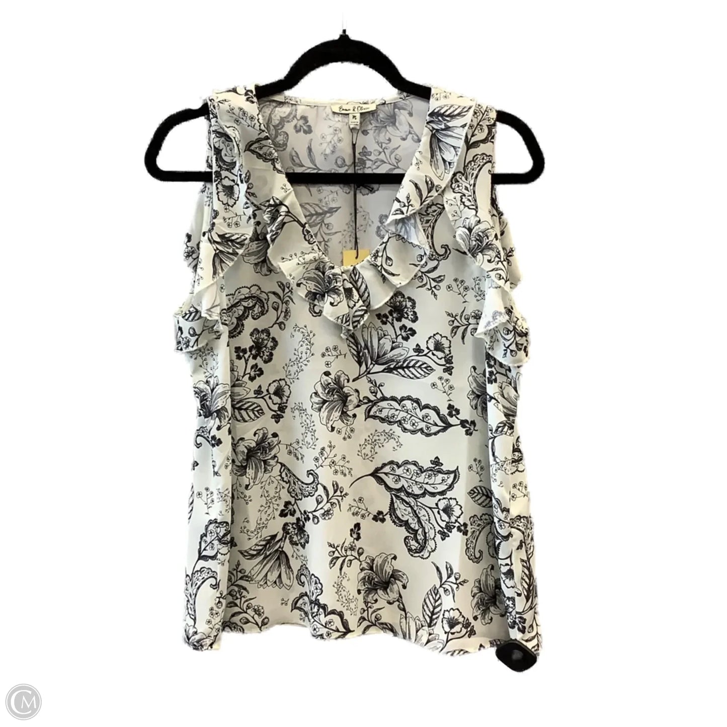 Top Sleeveless By Clothes Mentor In Black & White, Size: M