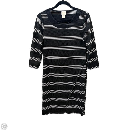 Dress Casual Midi By Chicos In Black & White, Size: S