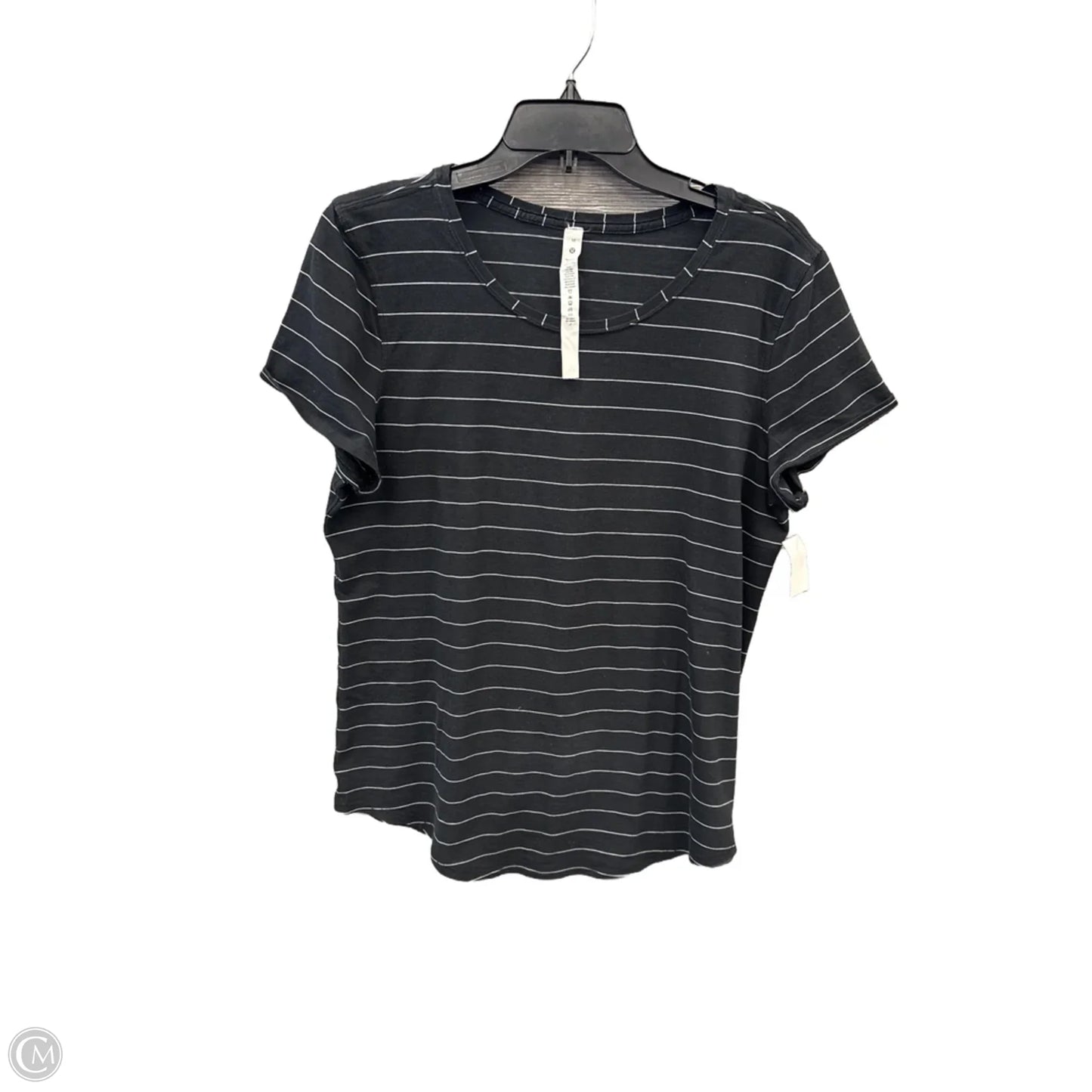 Athletic Top Short Sleeve By Lululemon In Black, Size: M