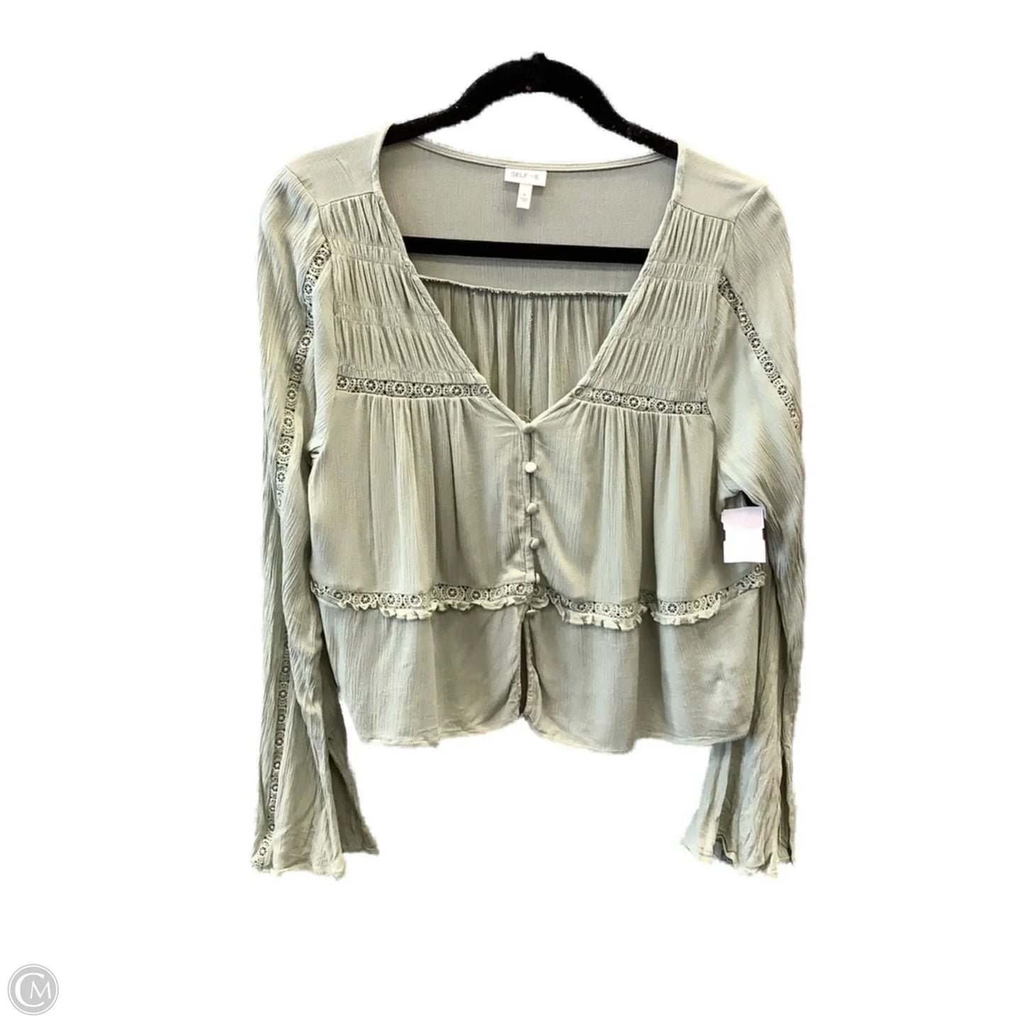 Top Long Sleeve By Clothes Mentor In Green, Size: L