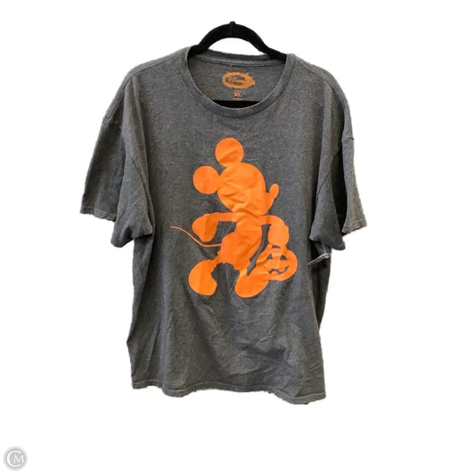 Top Short Sleeve By Disney Store In Grey & Orange, Size: Xl