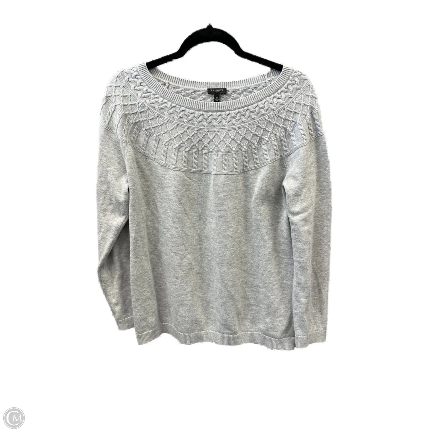Sweater By Talbots In Grey, Size: 1x