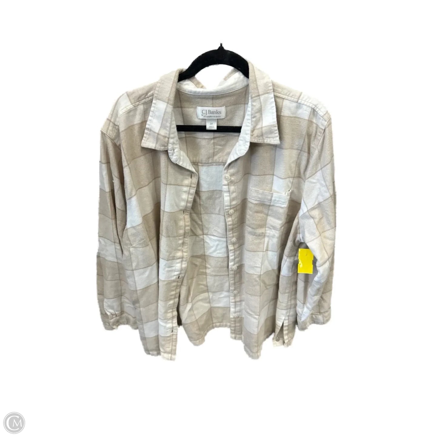Top Long Sleeve By Cj Banks In Brown, Size: 3x