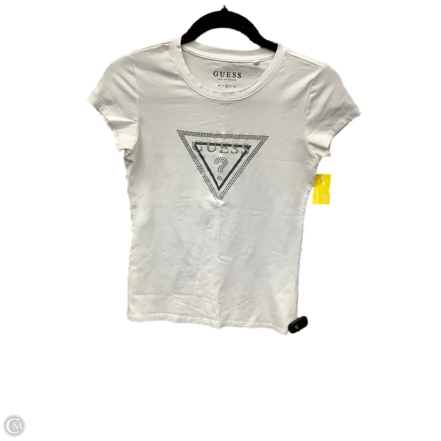 Top Short Sleeve By Guess In White, Size: M