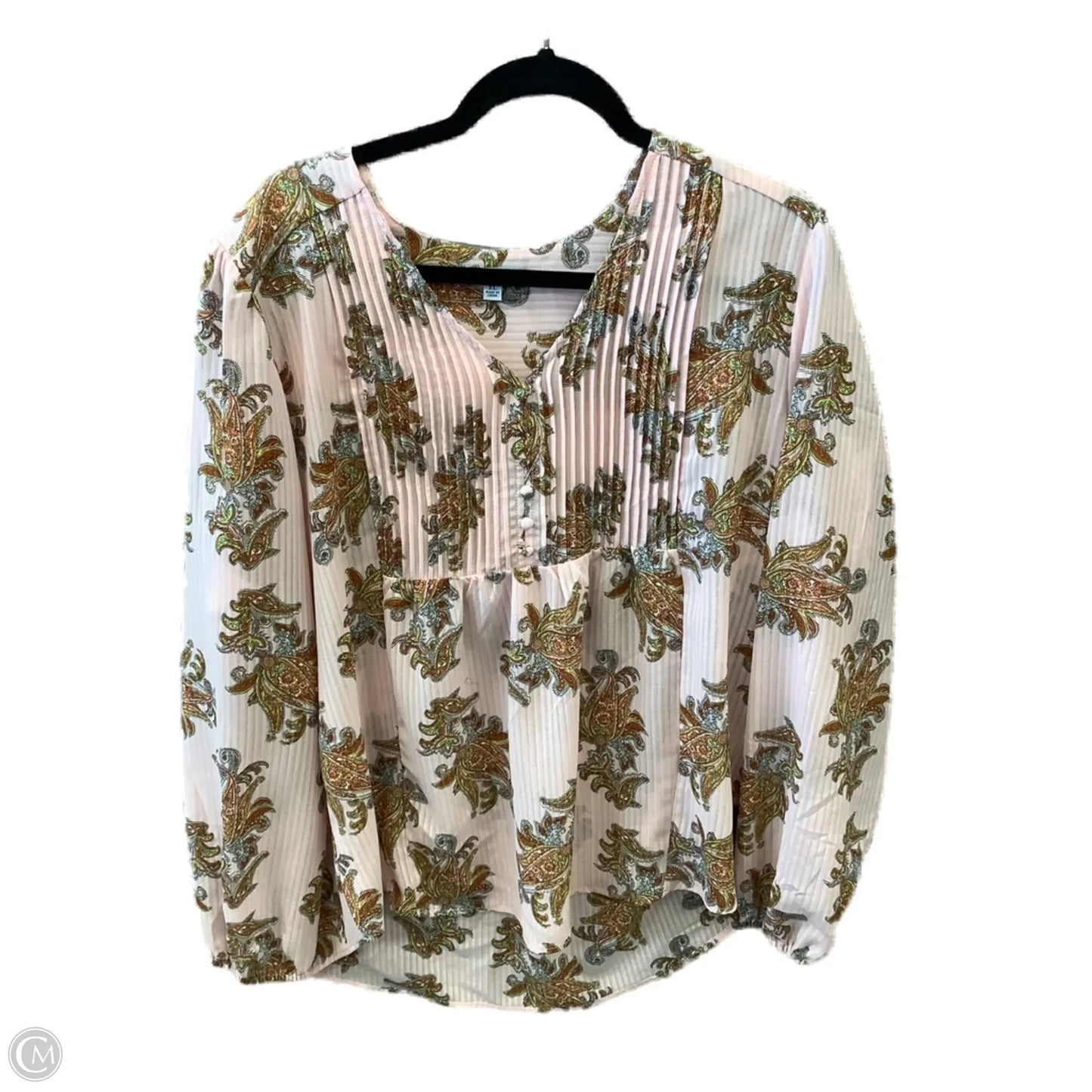 Top Long Sleeve By Ophelia Roe In Pink, Size: Xl