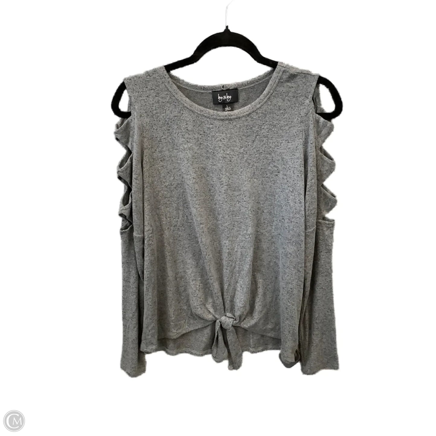 Top Long Sleeve By By & By In Grey, Size: L