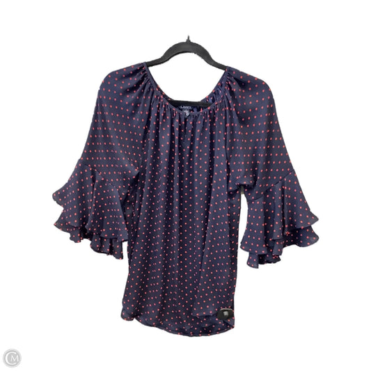 Top Long Sleeve By Chaps In Blue & Red, Size: M