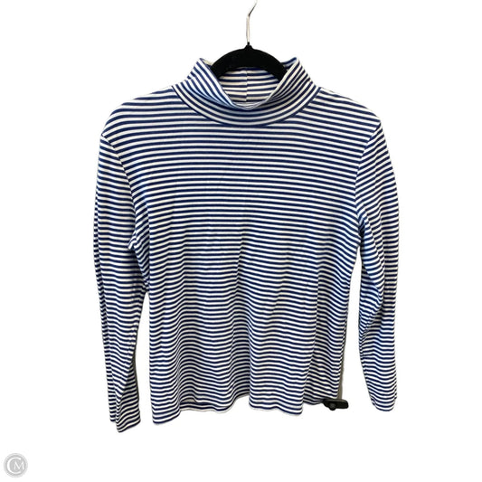 Top Long Sleeve By Croft And Barrow In Blue & White, Size: Mp