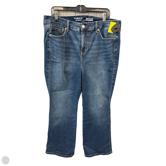 Jeans Boot Cut By Torrid In Blue Denim, Size: 16