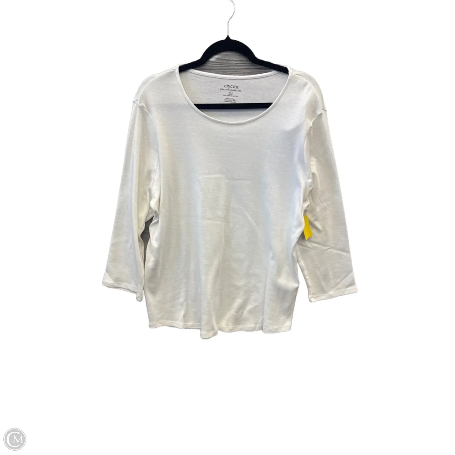 Top Long Sleeve Basic By Chicos In White, Size: Xl