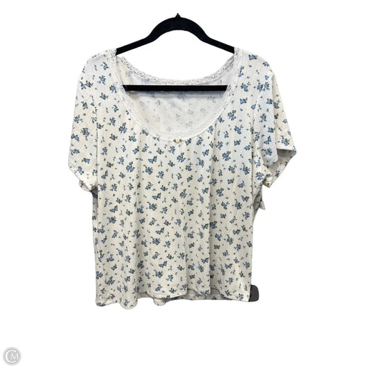 Top Short Sleeve By Ultra Flirt In White, Size: 3x