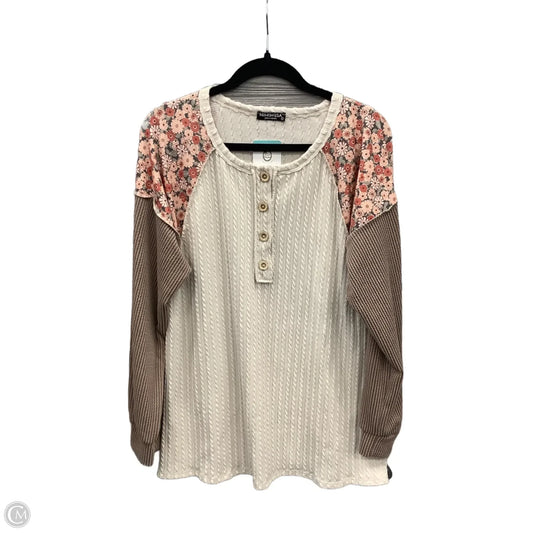 Top Long Sleeve By Heimish Usa In Beige, Size: L
