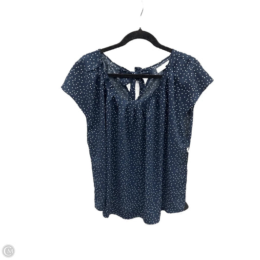 Top Short Sleeve By Lc Lauren Conrad In Blue & White, Size: Xxl