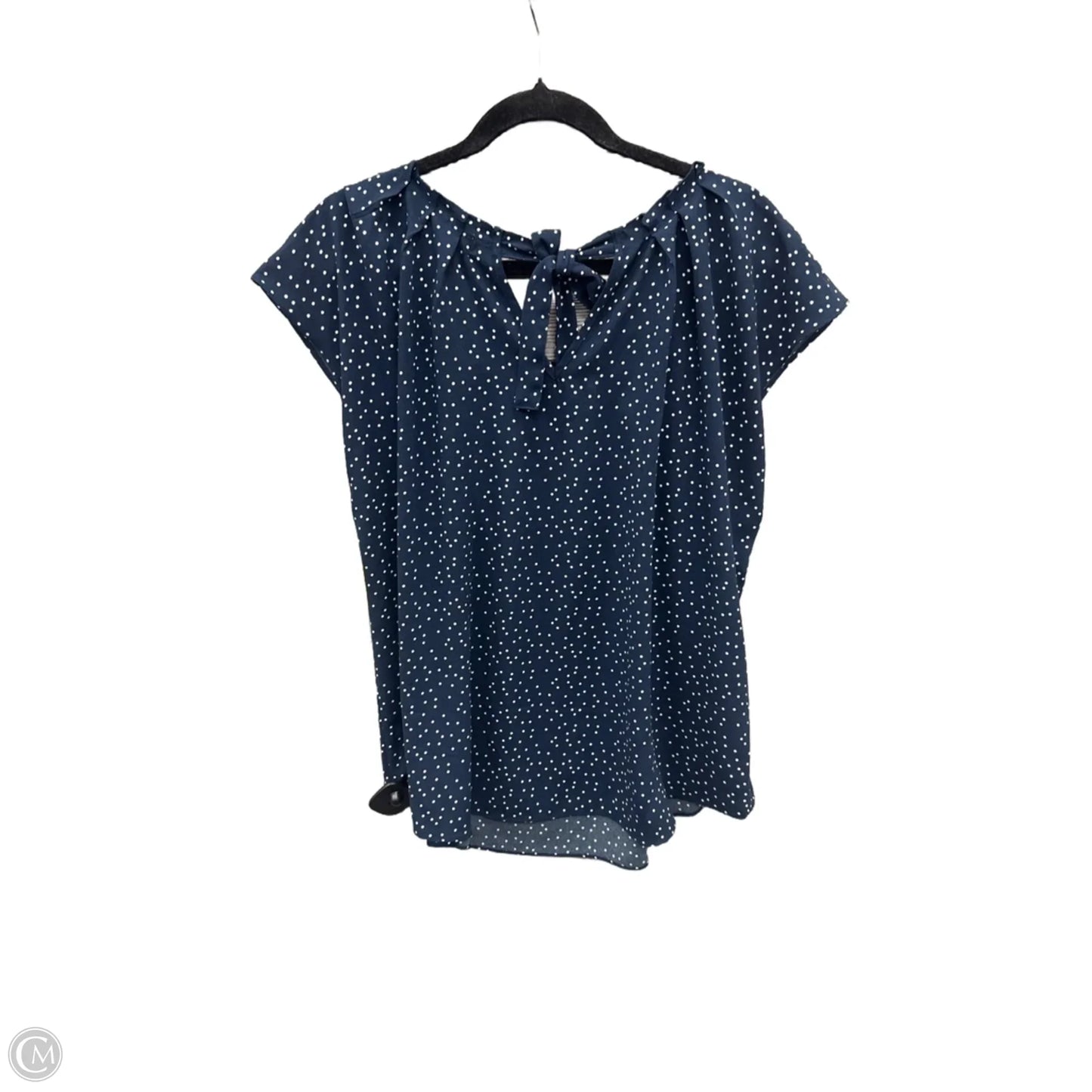 Top Short Sleeve By Lc Lauren Conrad In Blue & White, Size: Xxl