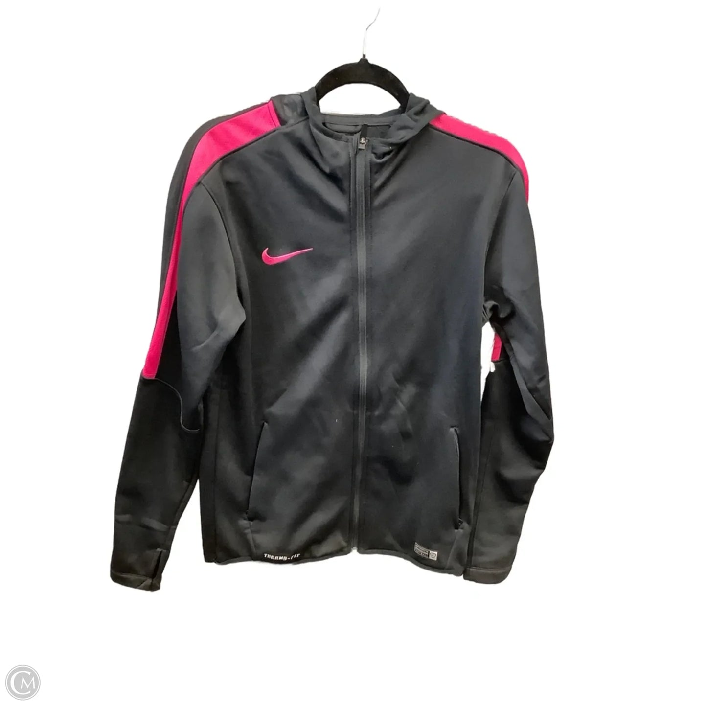 Athletic Jacket By Nike Apparel In Black & Pink, Size: M