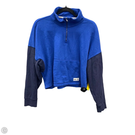 Athletic Top Long Sleeve Collar By Under Armour In Blue, Size: M