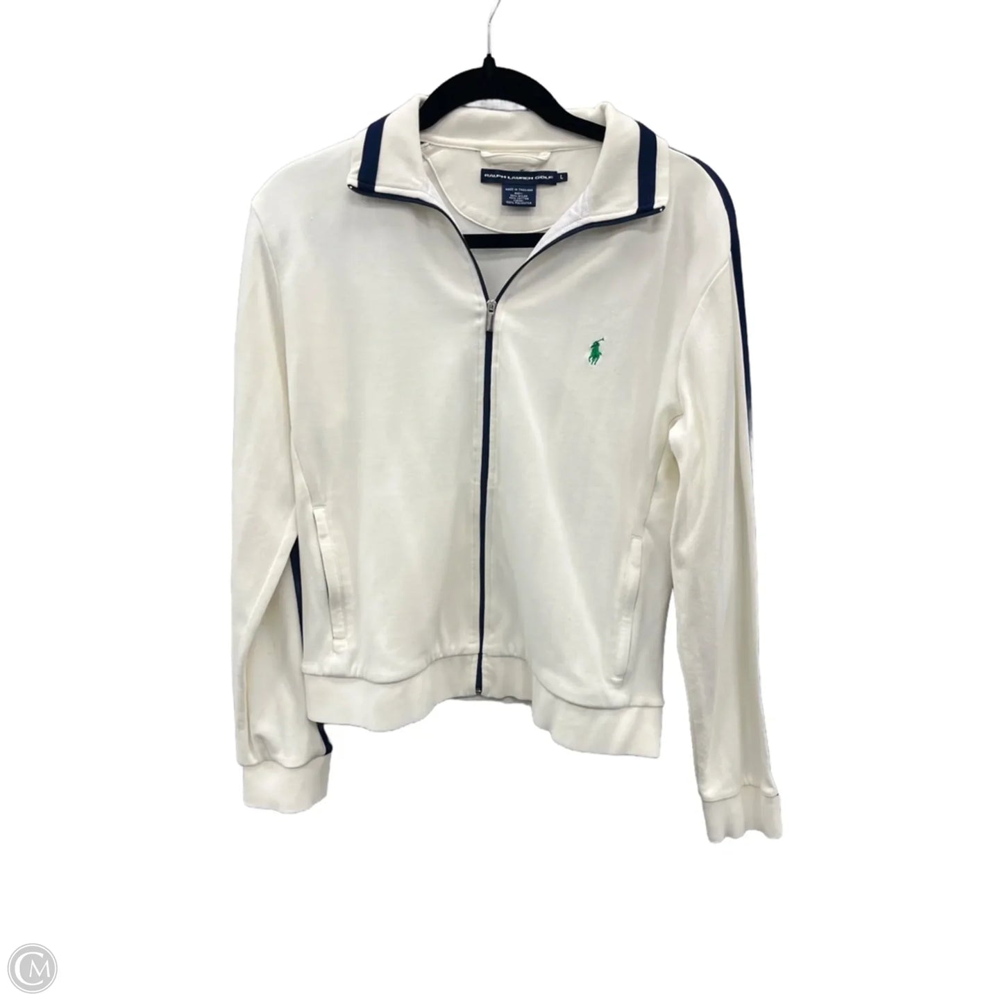 Athletic Jacket By Ralph Lauren Blue Label In White, Size: L