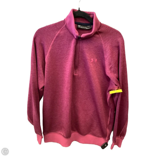 Athletic Top Long Sleeve Collar By Under Armour In Pink, Size: L