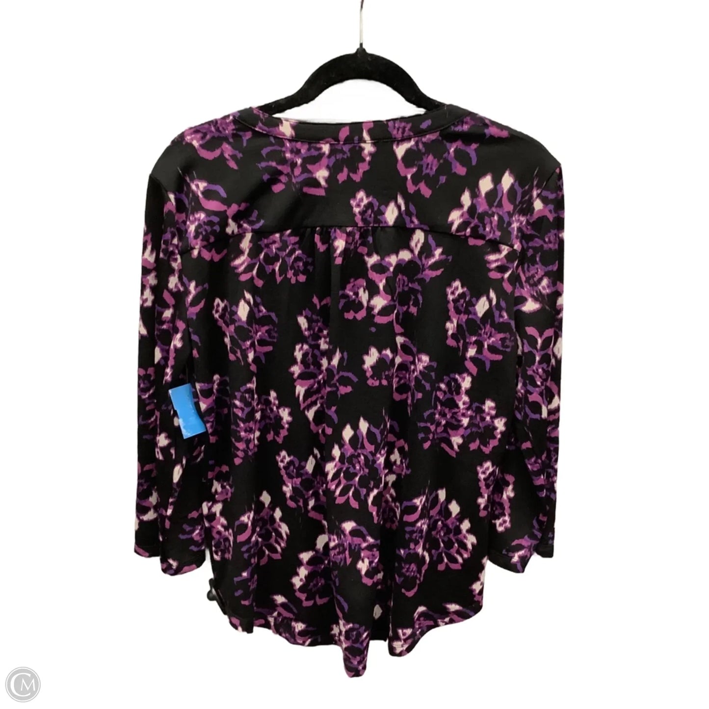 Top Long Sleeve By Clothes Mentor In Black & Purple, Size: L