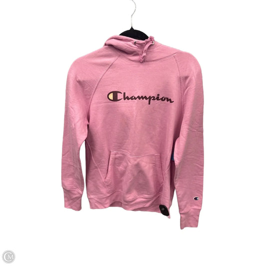 Athletic Top Long Sleeve Hoodie By Champion In Pink, Size: M