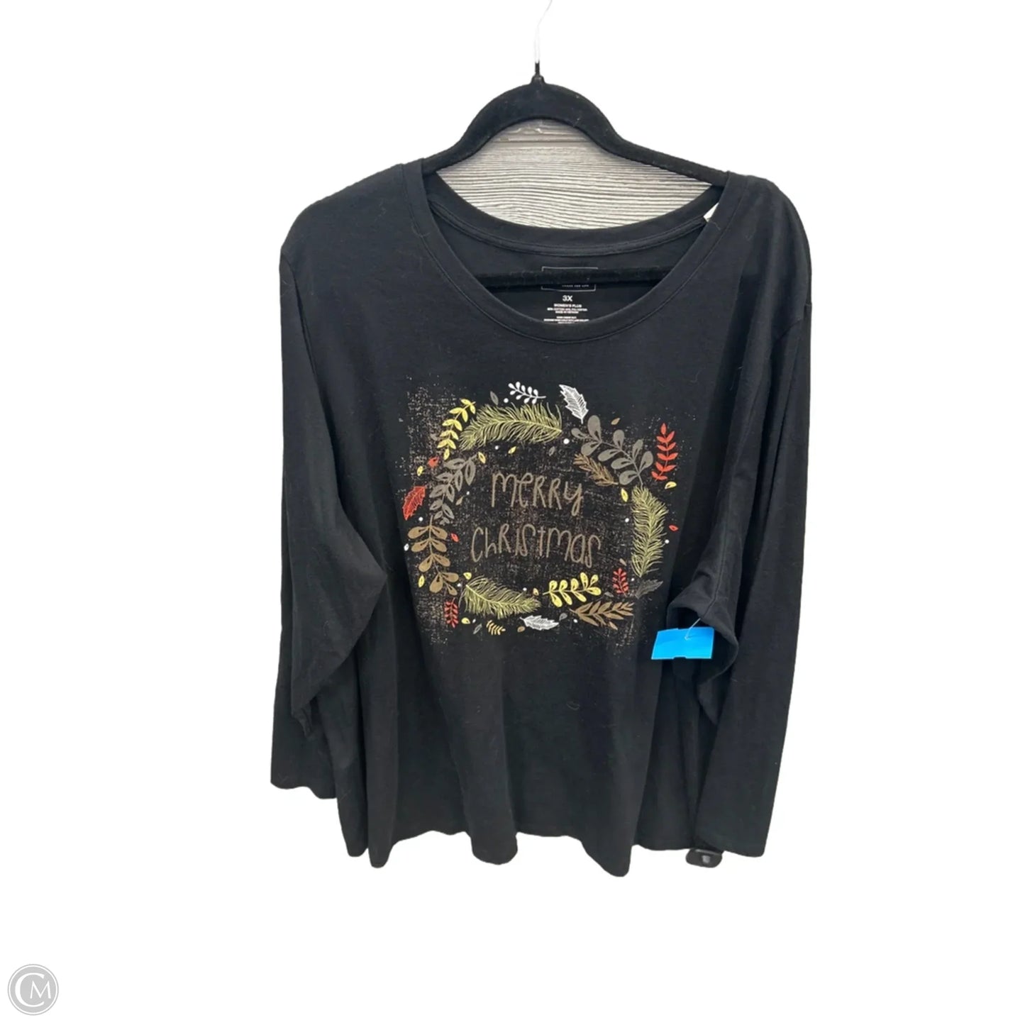 Top Long Sleeve By Sonoma In Black, Size: 3x