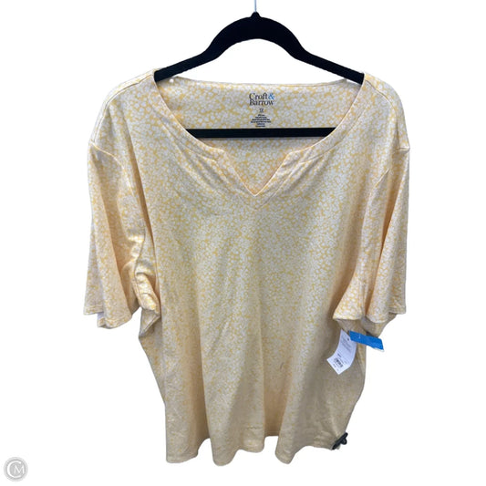 Top Short Sleeve By Croft And Barrow In Yellow, Size: 3x