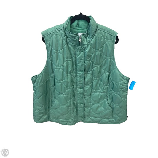 Vest Puffer & Quilted By Croft And Barrow In Green, Size: 3x