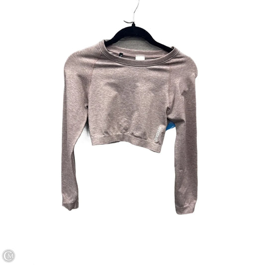 Athletic Top Long Sleeve Crewneck By Gym Shark In Pink, Size: M