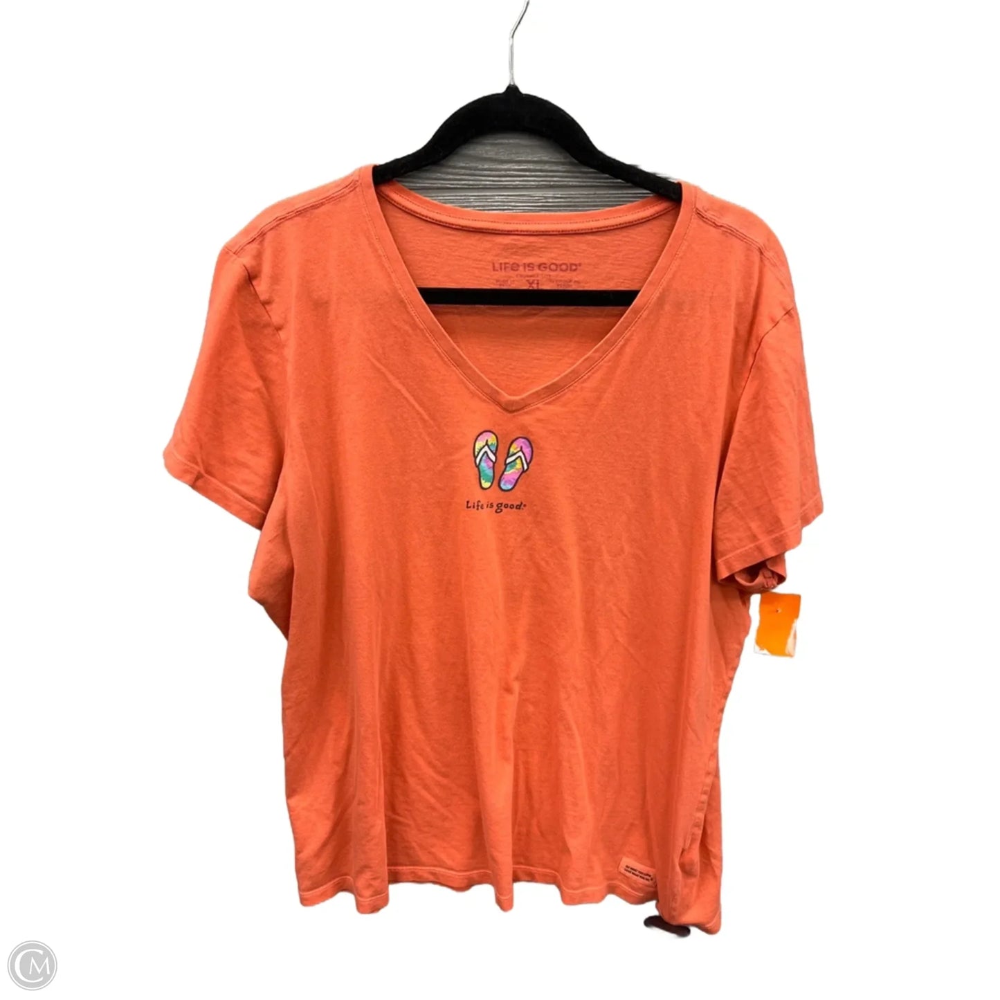 Top Short Sleeve By Life Is Good In Orange, Size: Xl